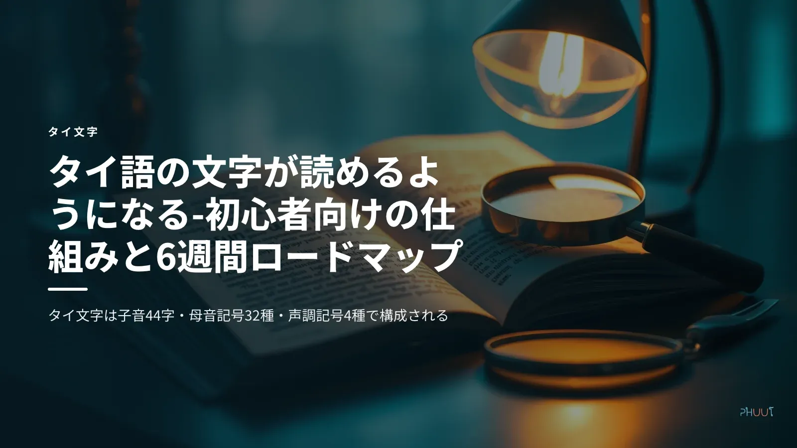 タイ語の文字が読めるようになる-初心者向けの仕組みと6週間ロードマップ