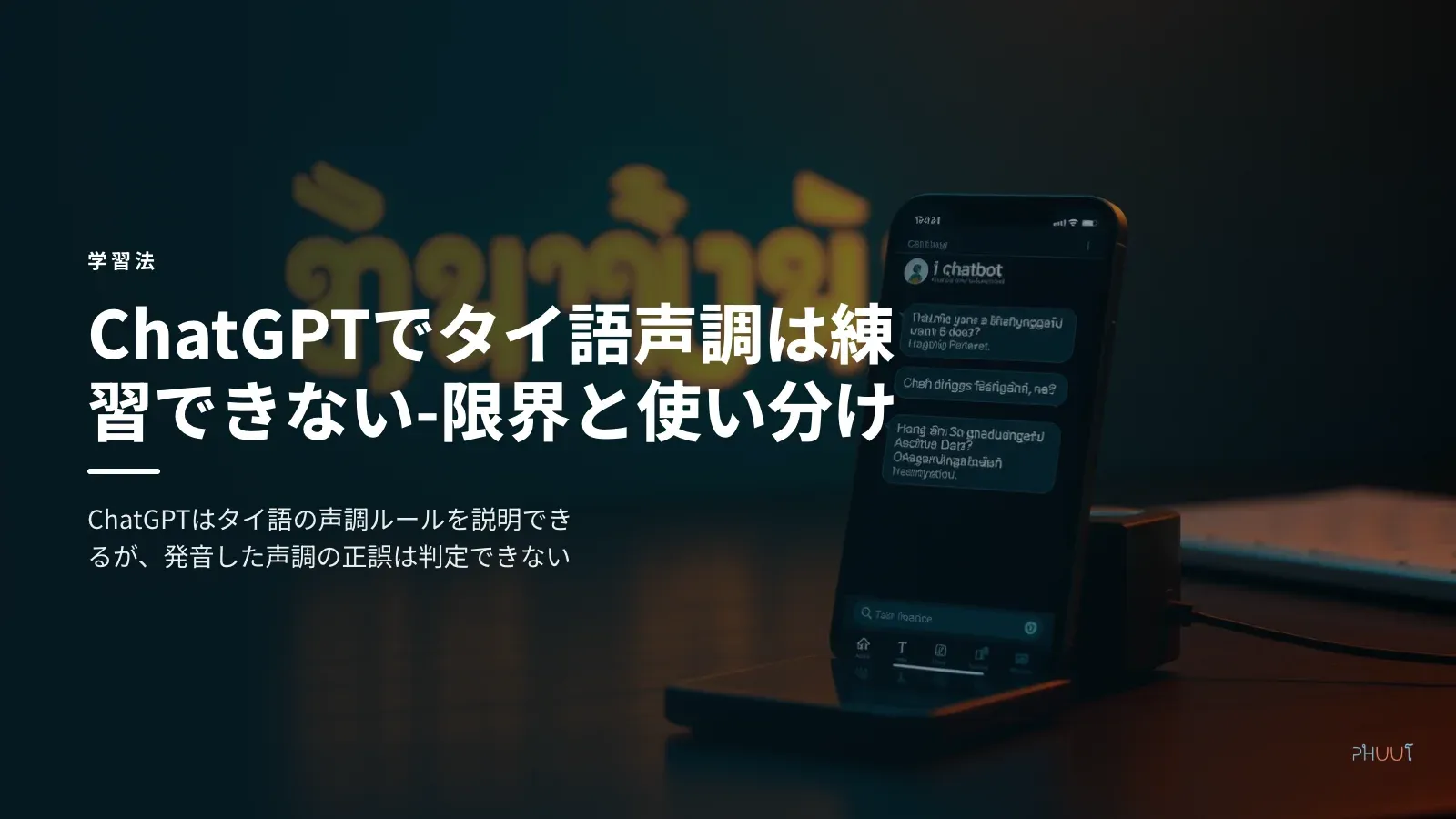ChatGPTでタイ語声調は練習できない-限界と使い分け