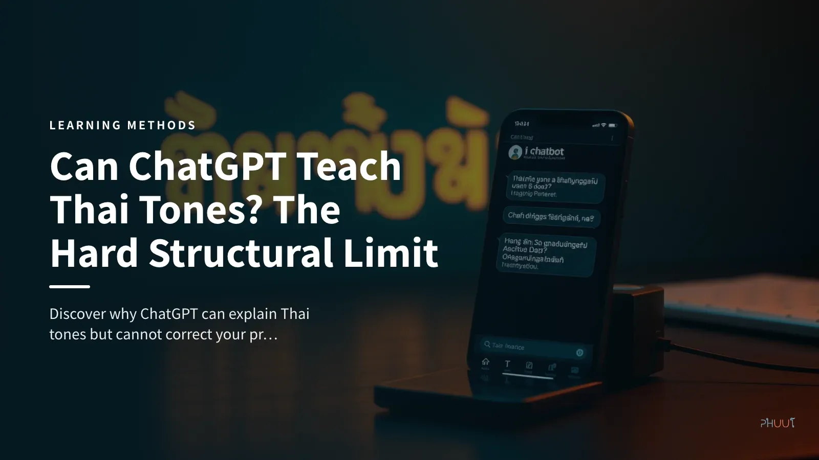 Can ChatGPT Teach Thai Tones? The Hard Structural Limit